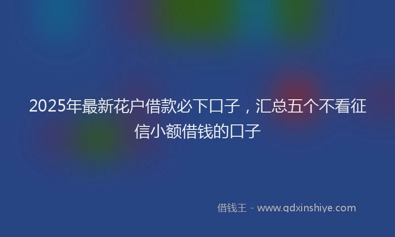 2025年最新花户借款必下口子，汇总五个不看征信小额借钱的口子