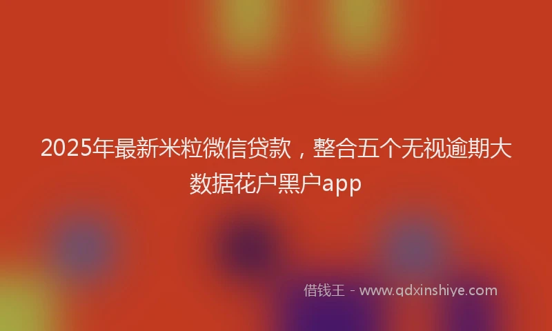 2025年最新米粒微信贷款，整合五个无视逾期大数据花户黑户app