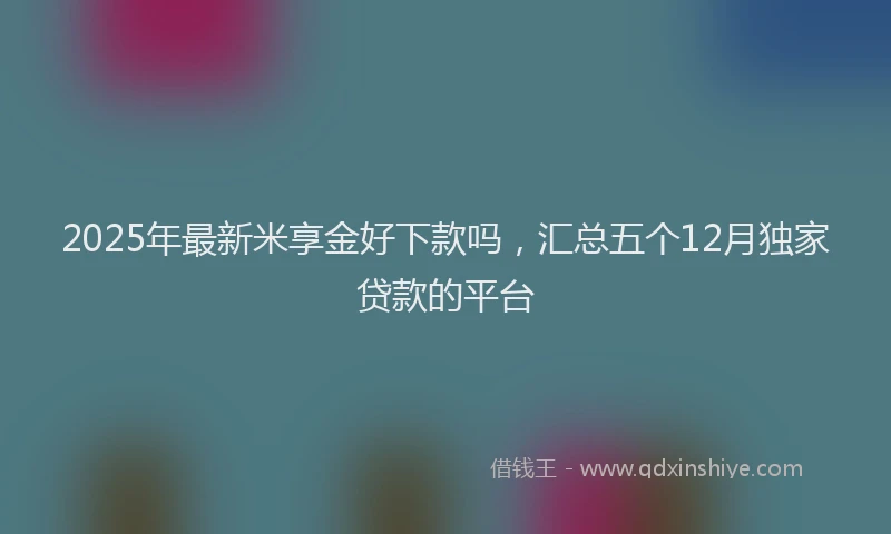 2025年最新米享金好下款吗，汇总五个12月独家贷款的平台