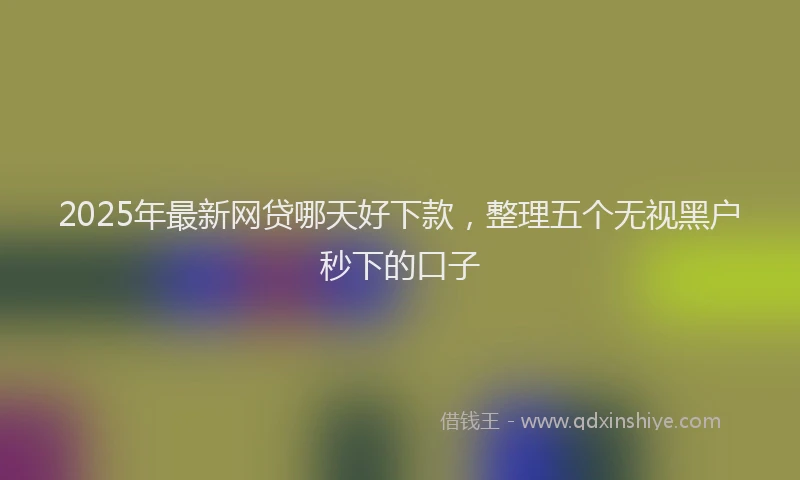 2025年最新网贷哪天好下款，整理五个无视黑户秒下的口子