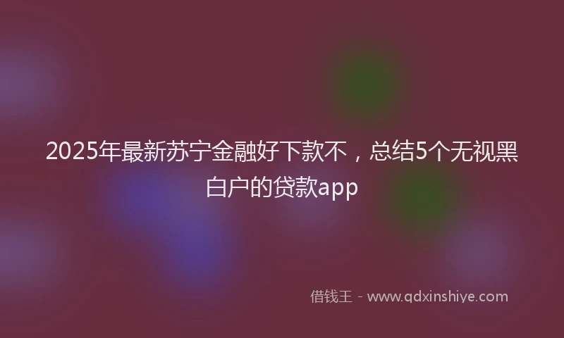 2025年最新苏宁金融好下款不，总结5个无视黑白户的贷款app