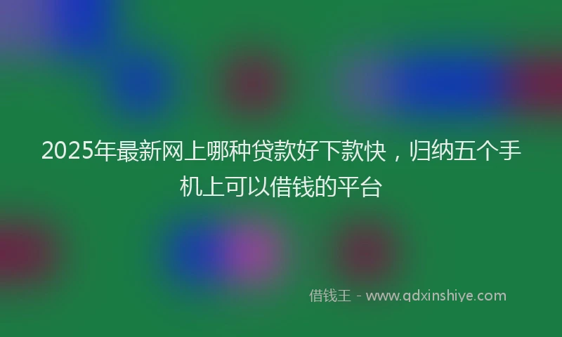 2025年最新网上哪种贷款好下款快，归纳五个手机上可以借钱的平台