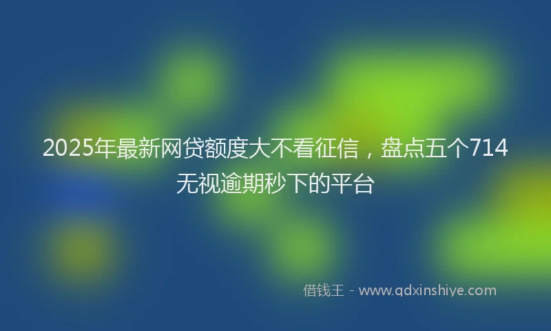 2025年最新网贷额度大不看征信，盘点五个714无视逾期秒下的平台