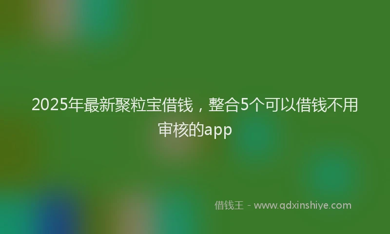 2025年最新聚粒宝借钱，整合5个可以借钱不用审核的app