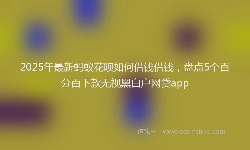 2025年最新蚂蚁花呗如何借钱借钱，盘点5个百分百下款无视黑白户网贷app