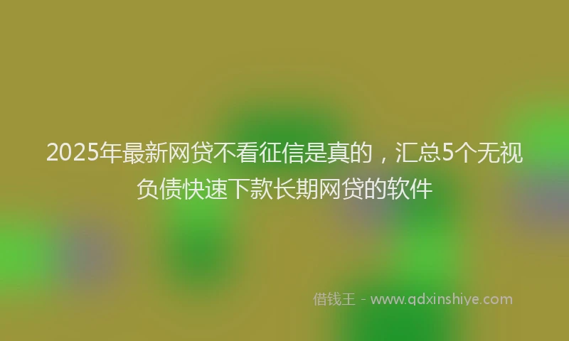 2025年最新网贷不看征信是真的，汇总5个无视负债快速下款长期网贷的软件