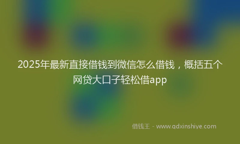 2025年最新直接借钱到微信怎么借钱，概括五个网贷大口子轻松借app