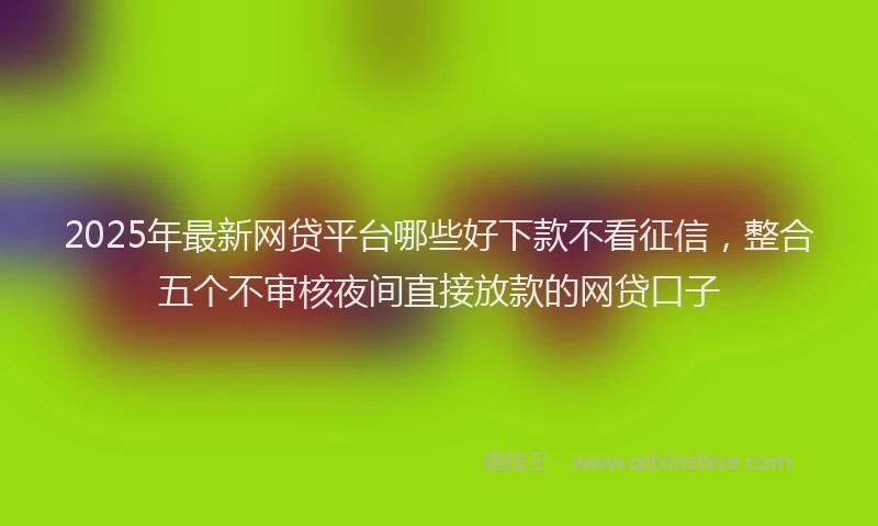 2025年最新网贷平台哪些好下款不看征信，整合五个不审核夜间直接放款的网贷口子