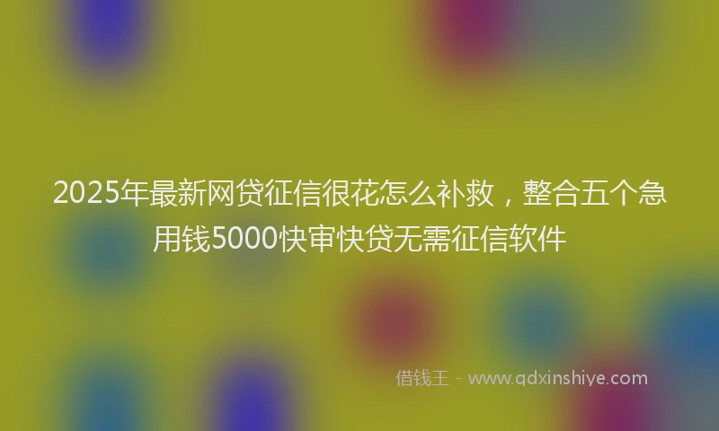 2025年最新网贷征信很花怎么补救，整合五个急用钱5000快审快贷无需征信软件