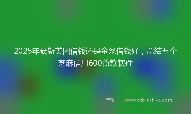 2025年最新美团借钱还是金条借钱好，总结五个芝麻信用600贷款软件