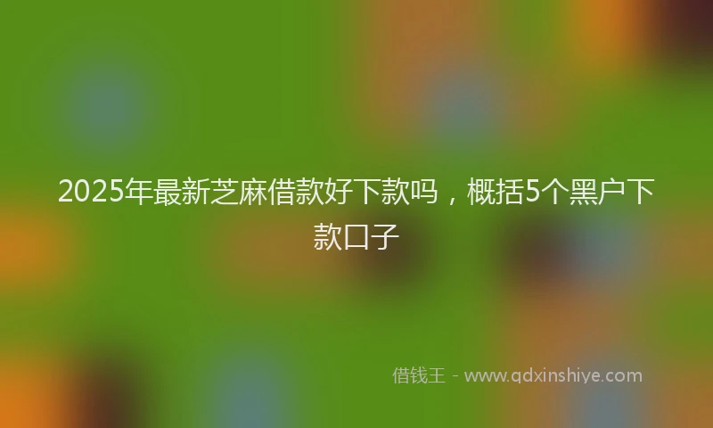 2025年最新芝麻借款好下款吗，概括5个黑户下款口子