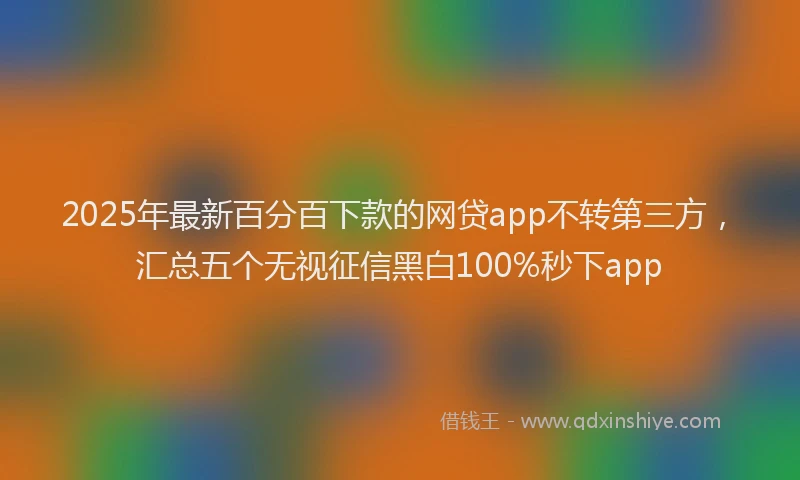 2025年最新百分百下款的网贷app不转第三方，汇总五个无视征信黑白100%秒下app