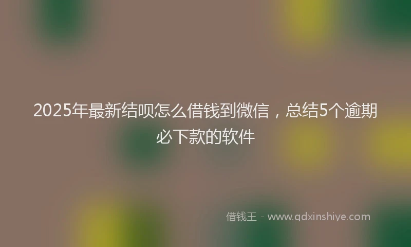 2025年最新结呗怎么借钱到微信，总结5个逾期必下款的软件