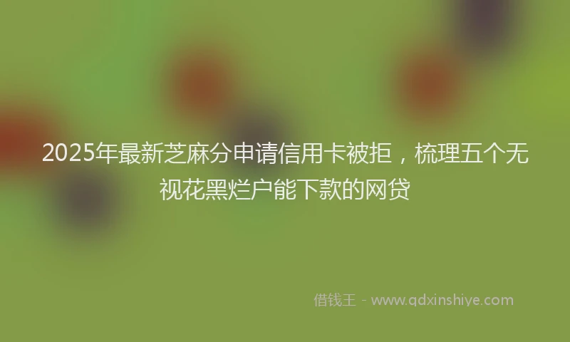 2025年最新芝麻分申请信用卡被拒，梳理五个无视花黑烂户能下款的网贷