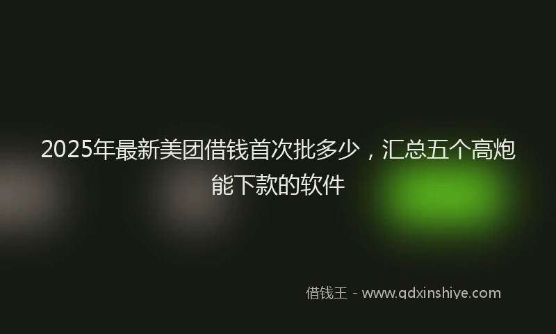 2025年最新美团借钱首次批多少，汇总五个高炮能下款的软件