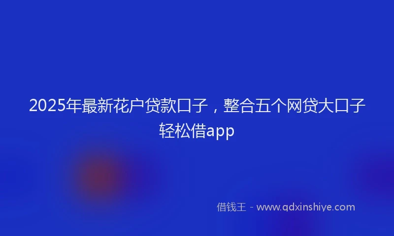 2025年最新花户贷款口子，整合五个网贷大口子轻松借app