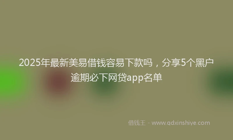 2025年最新美易借钱容易下款吗，分享5个黑户逾期必下网贷app名单