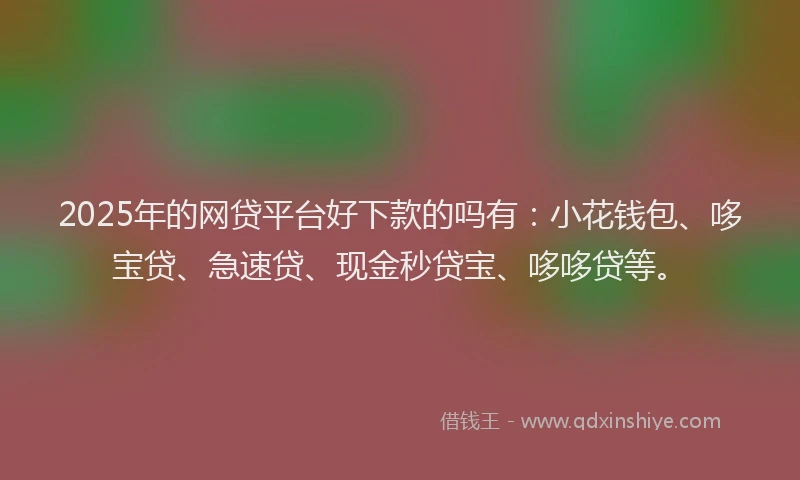2025年的网贷平台好下款的吗有：小花钱包、哆宝贷、急速贷、现金秒贷宝、哆哆贷等。