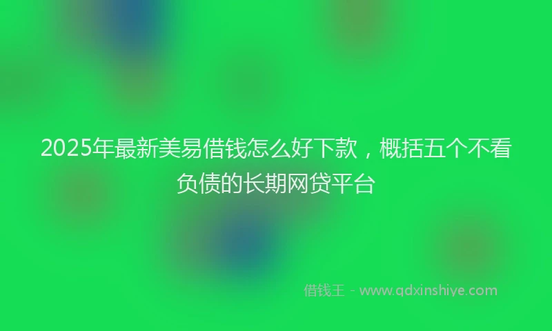 2025年最新美易借钱怎么好下款，概括五个不看负债的长期网贷平台