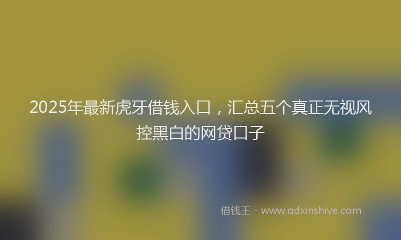 2025年最新虎牙借钱入口，汇总五个真正无视风控黑白的网贷口子