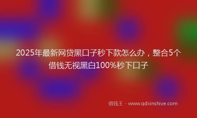 2025年最新网贷黑口子秒下款怎么办，整合5个借钱无视黑白100%秒下口子