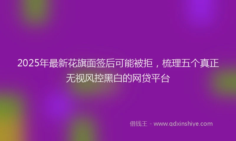 2025年最新花旗面签后可能被拒，梳理五个真正无视风控黑白的网贷平台