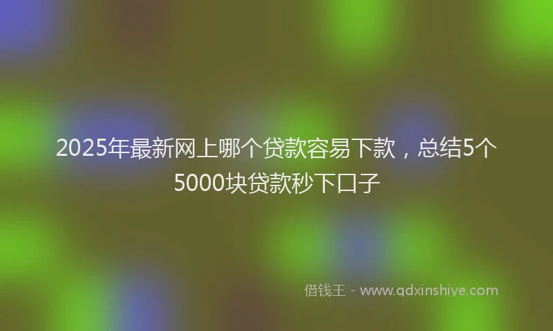 2025年最新网上哪个贷款容易下款，总结5个5000块贷款秒下口子