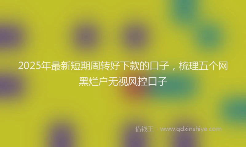 2025年最新短期周转好下款的口子，梳理五个网黑烂户无视风控口子