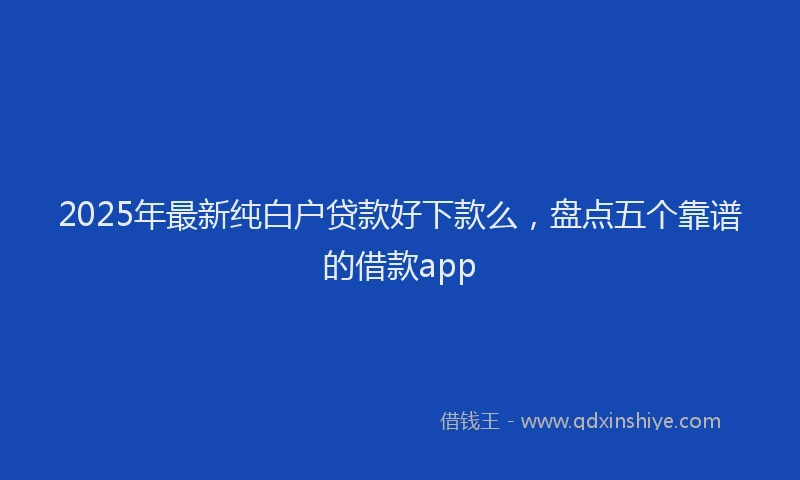 2025年最新纯白户贷款好下款么，盘点五个靠谱的借款app