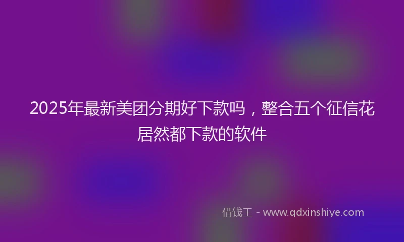 2025年最新美团分期好下款吗，整合五个征信花居然都下款的软件