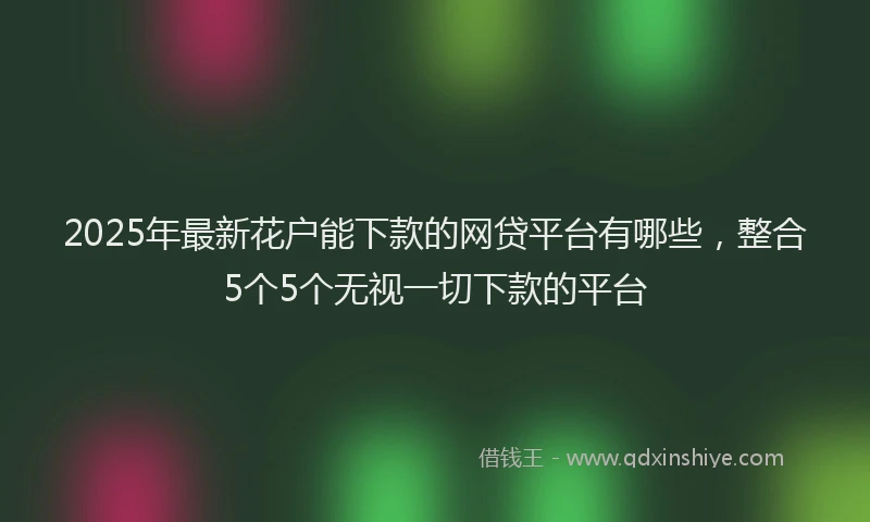 2025年最新花户能下款的网贷平台有哪些，整合5个5个无视一切下款的平台