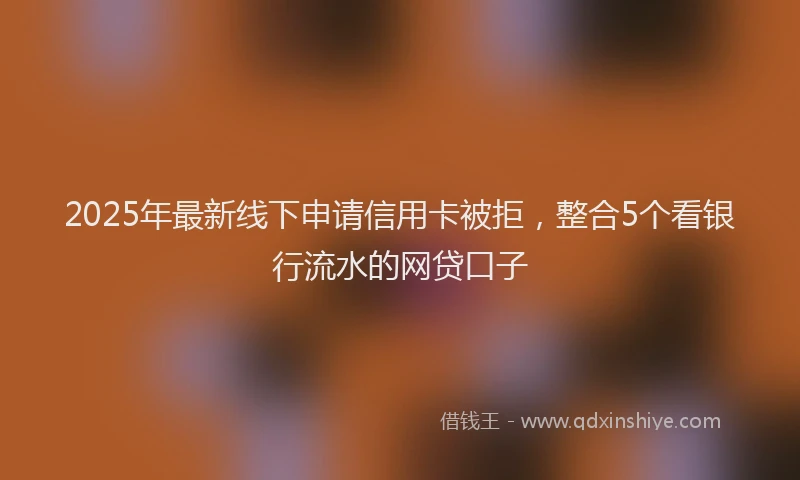2025年最新线下申请信用卡被拒，整合5个看银行流水的网贷口子
