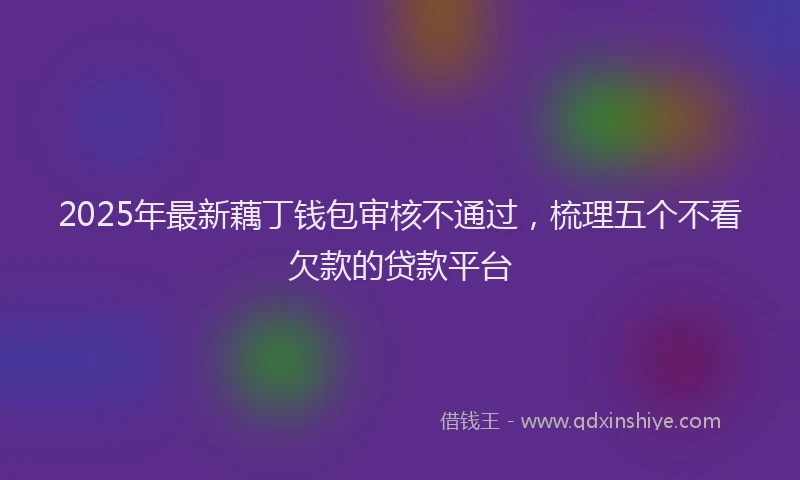 2025年最新藕丁钱包审核不通过，梳理五个不看欠款的贷款平台