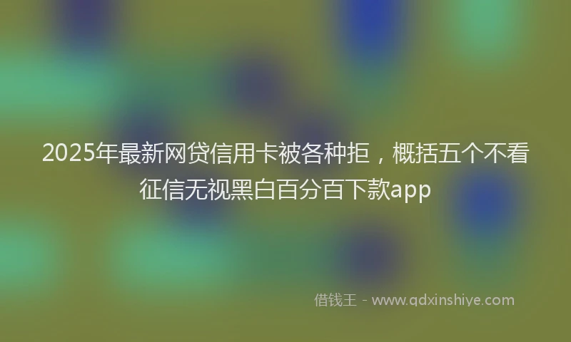 2025年最新网贷信用卡被各种拒，概括五个不看征信无视黑白百分百下款app