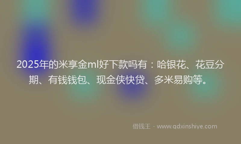 2025年的米享金ml好下款吗有：哈银花、花豆分期、有钱钱包、现金侠快贷、多米易购等。
