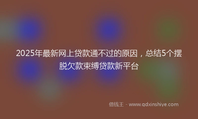 2025年最新网上贷款通不过的原因，总结5个摆脱欠款束缚贷款新平台