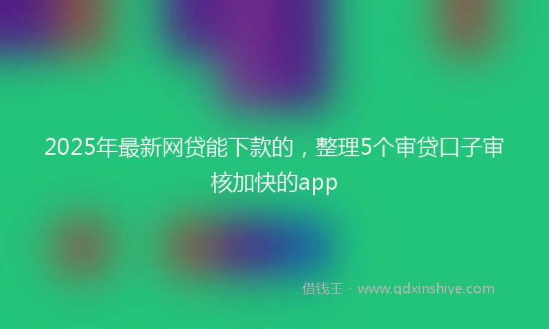 2025年最新网贷能下款的，整理5个审贷口子审核加快的app
