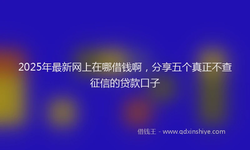 2025年最新网上在哪借钱啊，分享五个真正不查征信的贷款口子