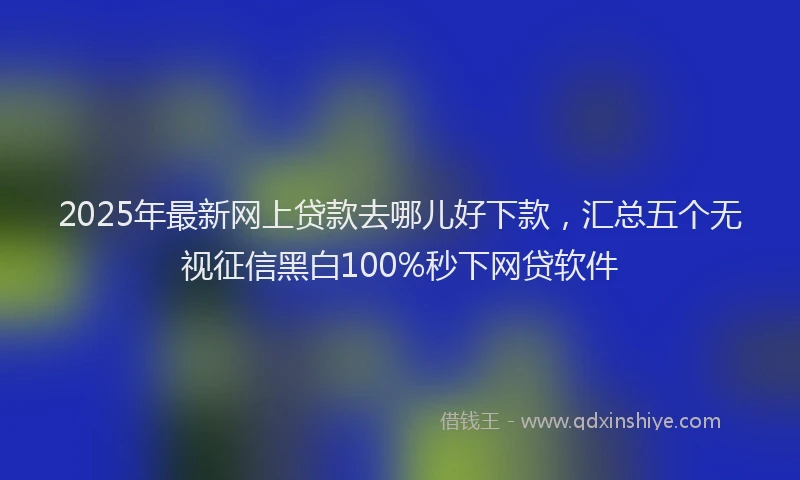 2025年最新网上贷款去哪儿好下款，汇总五个无视征信黑白100%秒下网贷软件