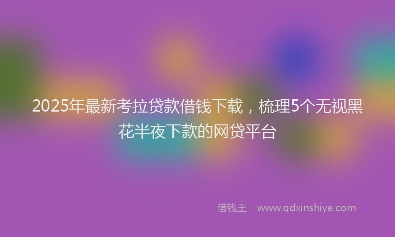 2025年最新考拉贷款借钱下载，梳理5个无视黑花半夜下款的网贷平台