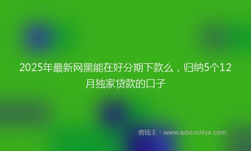 2025年最新网黑能在好分期下款么，归纳5个12月独家贷款的口子