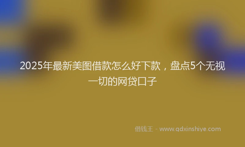 2025年最新美图借款怎么好下款，盘点5个无视一切的网贷口子
