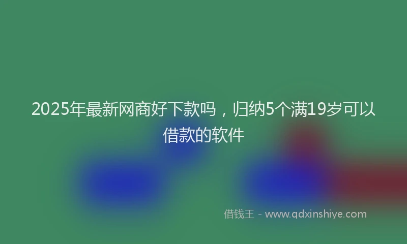 2025年最新网商好下款吗，归纳5个满19岁可以借款的软件