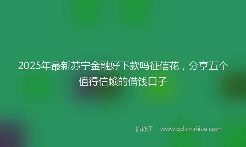 2025年最新苏宁金融好下款吗征信花，分享五个值得信赖的借钱口子