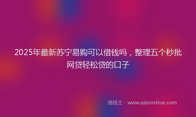 2025年最新苏宁易购可以借钱吗，整理五个秒批网贷轻松贷的口子