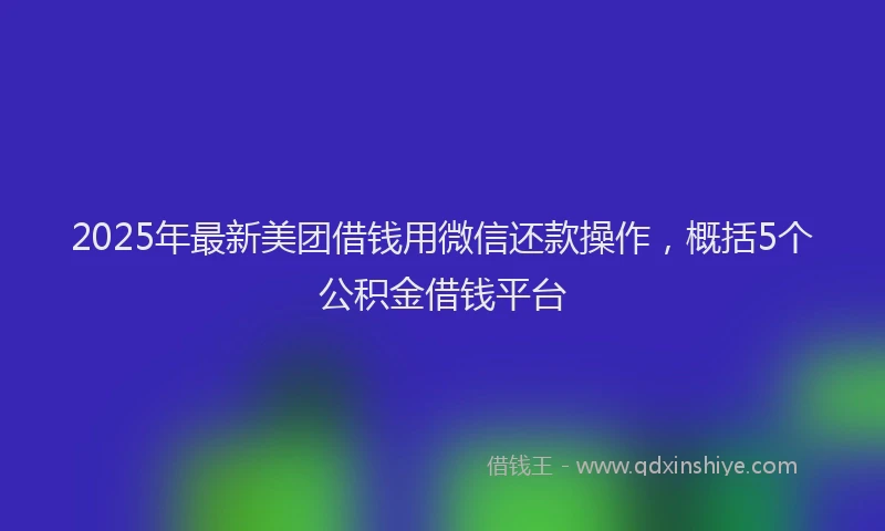2025年最新美团借钱用微信还款操作，概括5个公积金借钱平台