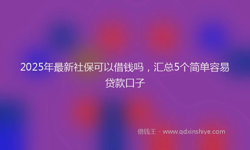 2025年最新社保可以借钱吗，汇总5个简单容易贷款口子