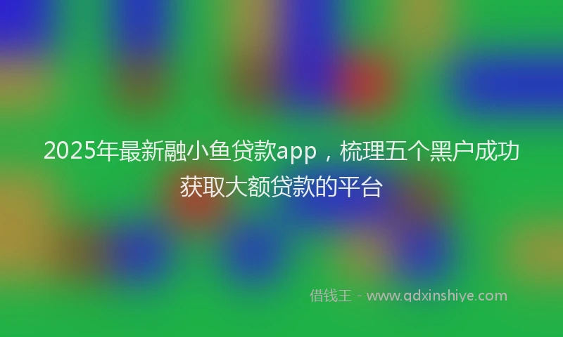 2025年最新融小鱼贷款app，梳理五个黑户成功获取大额贷款的平台
