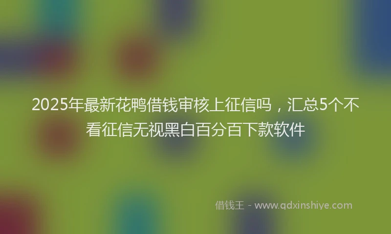 2025年最新花鸭借钱审核上征信吗，汇总5个不看征信无视黑白百分百下款软件