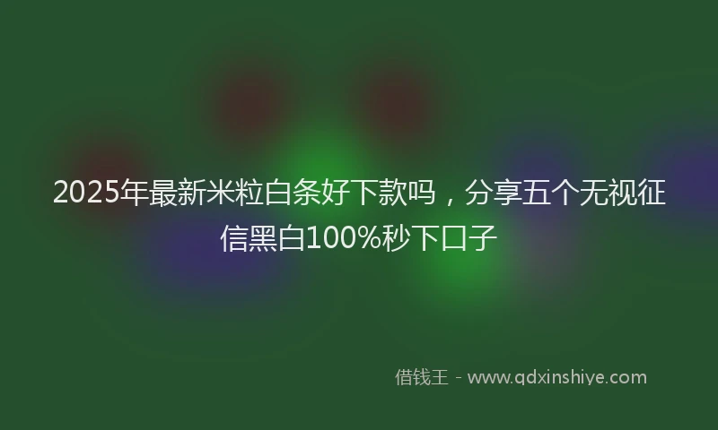 2025年最新米粒白条好下款吗，分享五个无视征信黑白100%秒下口子
